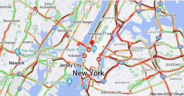 Traffic in New York City on Thursday evening.